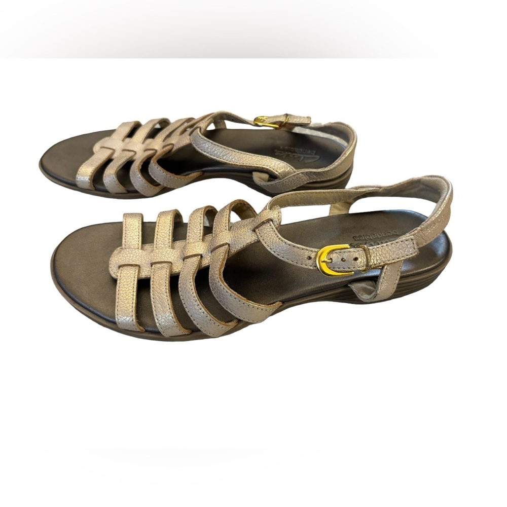 Clark’s Bendables Women’s Gold Strappy Sandal Size 9‎ - Picture 2 of 8